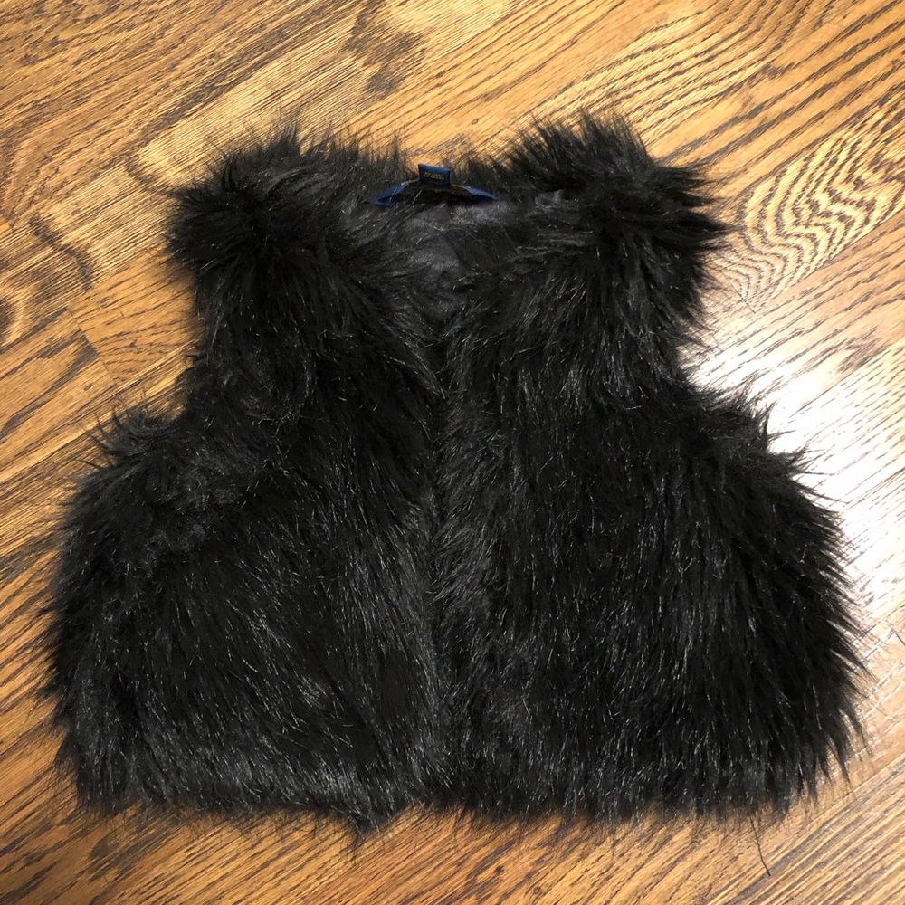 Polo ralph lauren furry vest black 2T